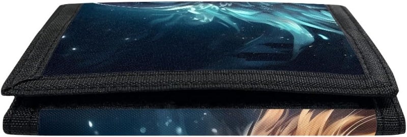 GLUDEAR Kids Starry Night Fox Printed Wallets Boys Girls Youth Trifold Wallet Id Card Window Coin Pocket Card Holders - Image 4
